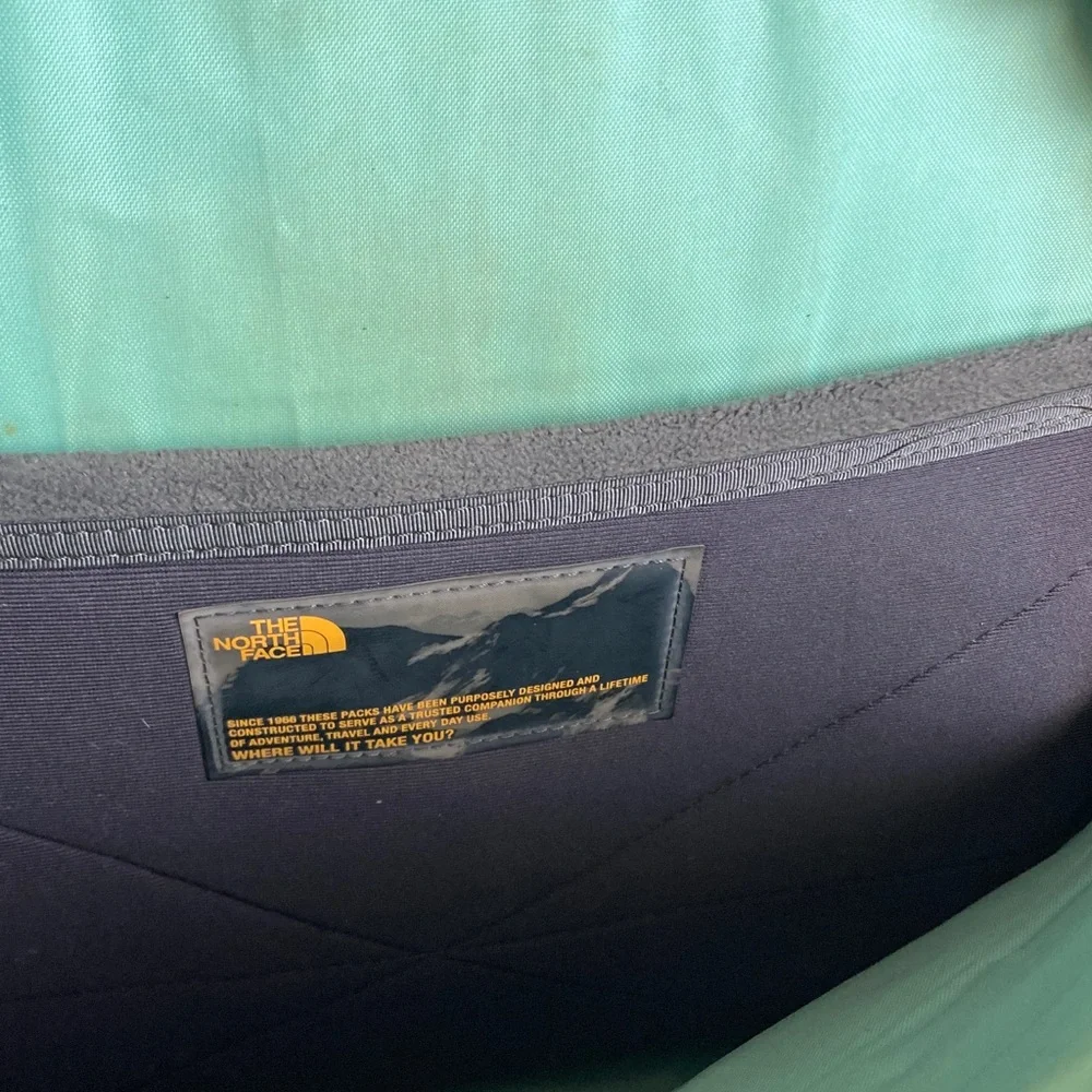 The North Face Tan and Mint Backpack